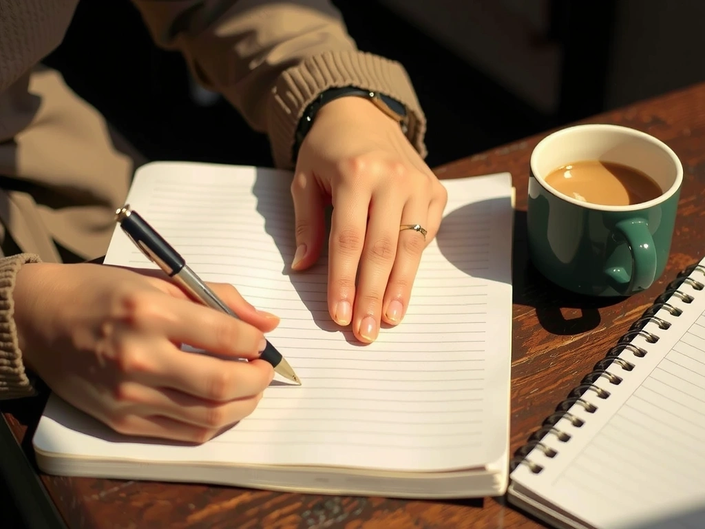 Zápisník a ruce